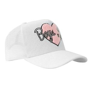 Boys Lie White and Pink Heart Hat